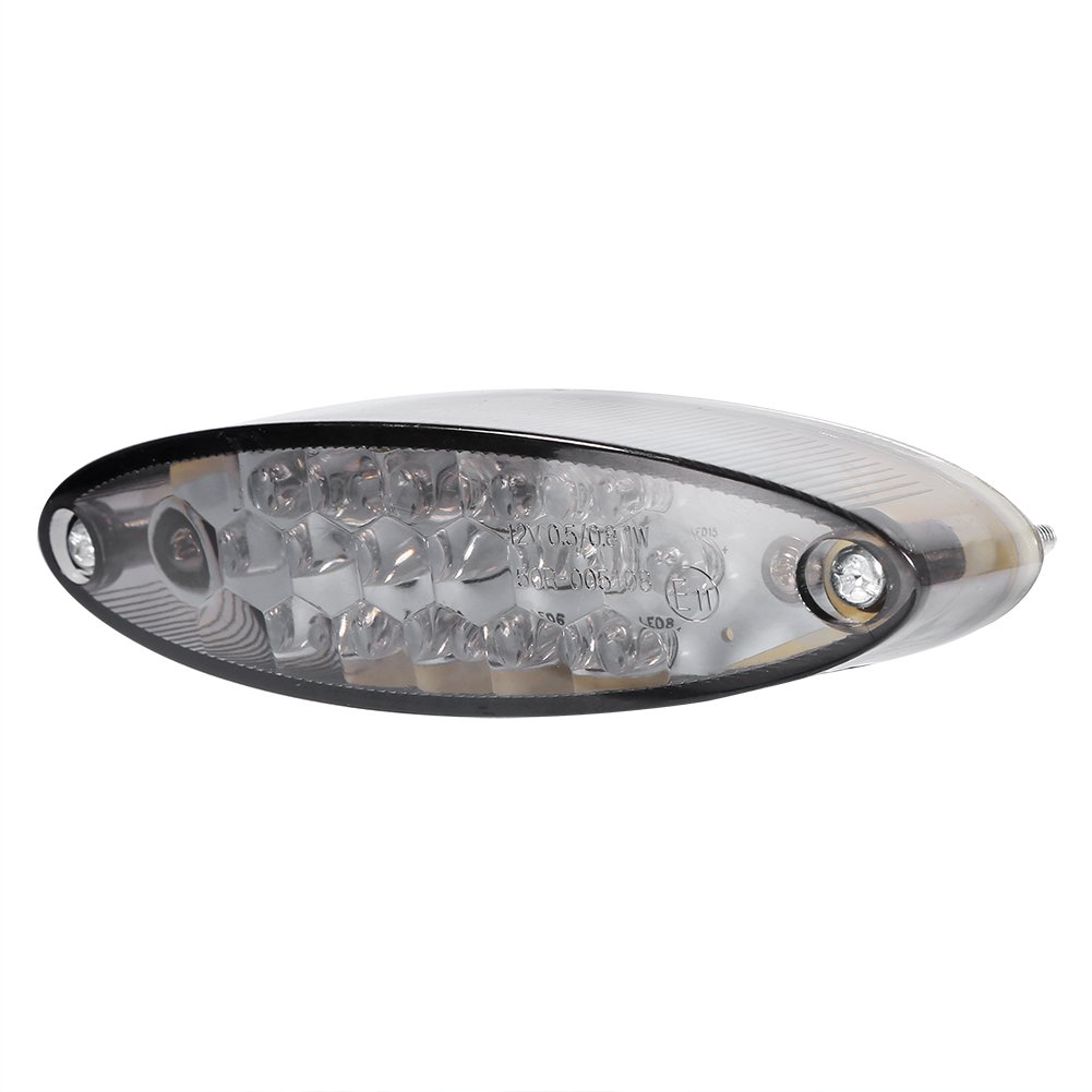 Keenso Luz trasera universal de 12 V para moto - Luz de freno 28 LED - Luz de freno ahumado - Luz trasera LED roja para moto Cruiser bicicleta ATV
