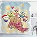 Alvaradod Cortina de la Ducha,Tarjeta de Navidad con Dos Osos de Peluche y búhos,con 12 Ganchos de plástico Cortinas de baño Decorativas 72x84 Pulgadas