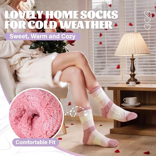 Image of Anlisim Fuzzy Socks for Women, Soft Comfy Cozy Fluffy Thick Winter Warm Fleece Slipper Socks