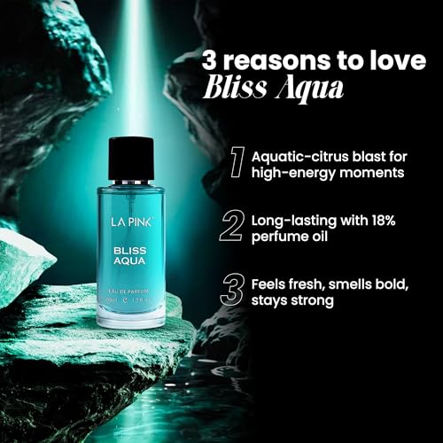 Image of La Pink Bliss Aqua EDP Perfume for Woman & Man | Citrus, Aromatic, Woody & Amber Notes | Long Lasting Unisex Luxury Fragrance for Men & Women | 50ml