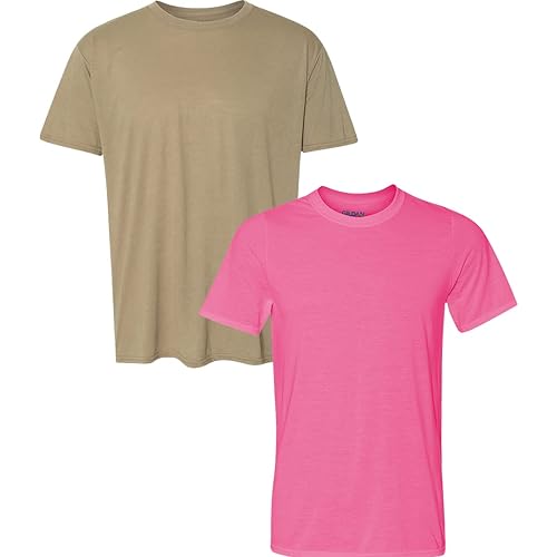 Gildan Men's Moisture Wicking Polyester Performance T-Shirt, 2-Pack