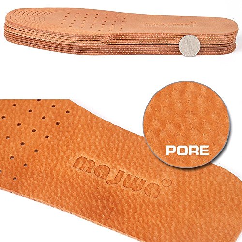 Image of Absorbent Ultra Thin Pigskin Leather Insoles for Stinky Feet-Foot and Shoe Odor Inserts for Shoes-Cinnamon Inserts and Flats for Sweaty Feet and Hyperhidrosis (4 Pair (Pack of 1))