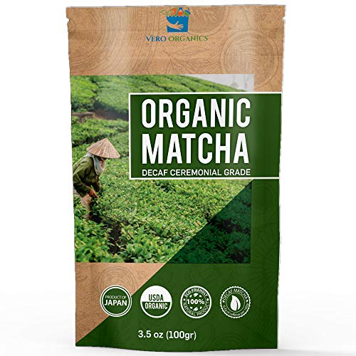 Matcha Green Tea Powder – Organic Premium Decaf Ceremonial Grade – Low Caffeine