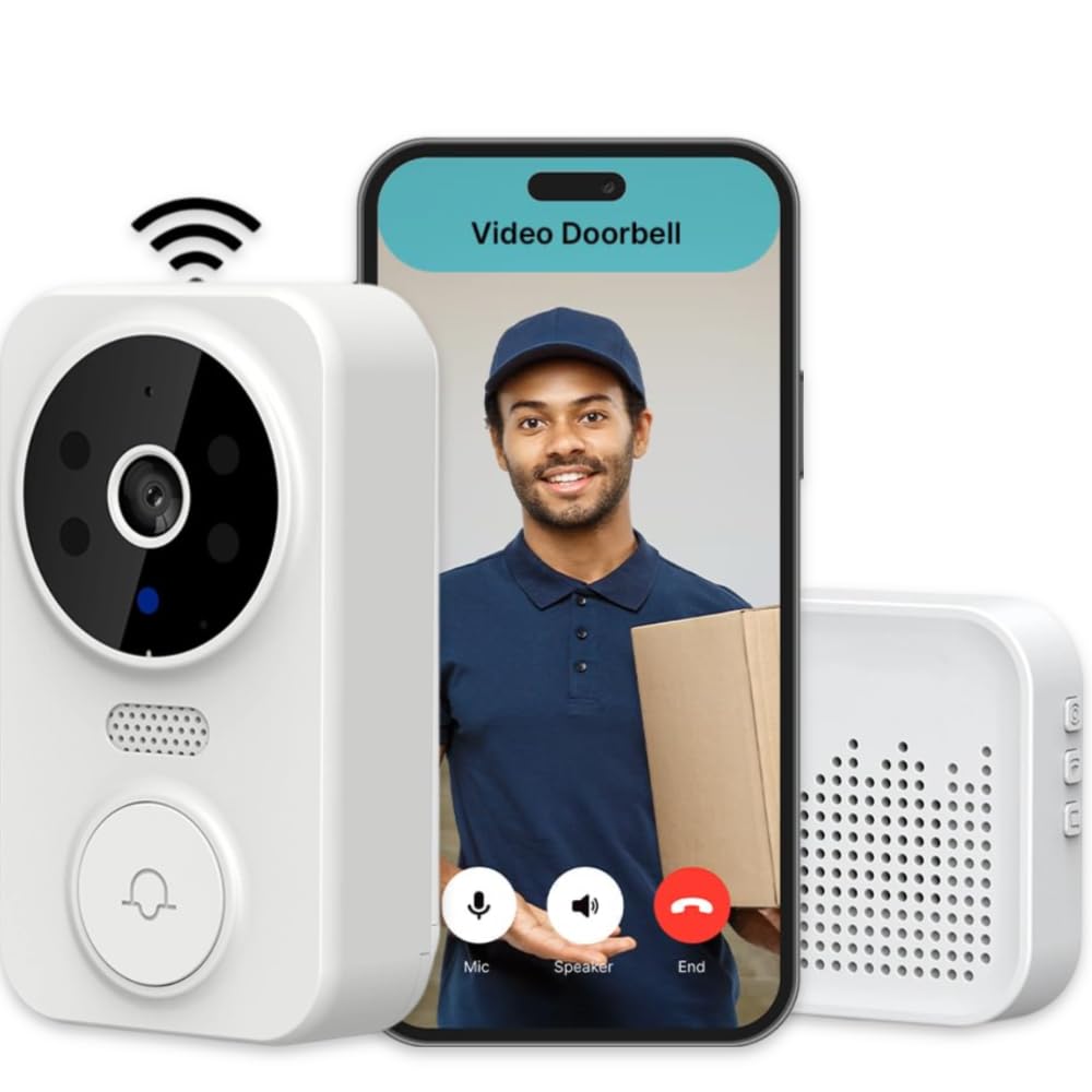 CreaTeck Smart WiFi Video Doorbell with Camera, PIR Motion Detection, 2-Way Audio, Night Vision, Wireless HD Doorbell for Home Security (White) (B0D8TLH6FM) Amazon Price History, Amazon Price Tracker