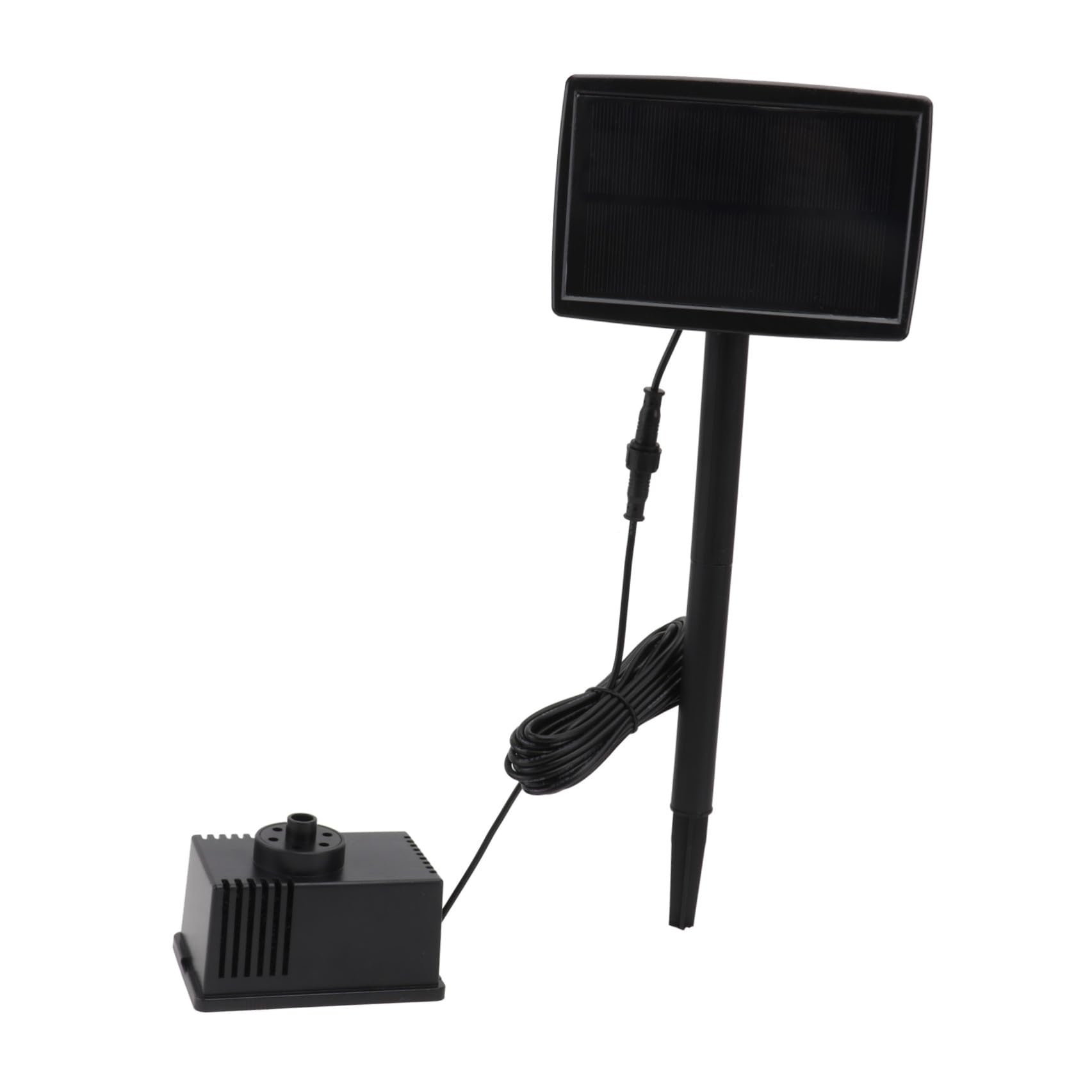 Set Fontana Solare Pratico per Laghetto, Pompa in Plastica Nera