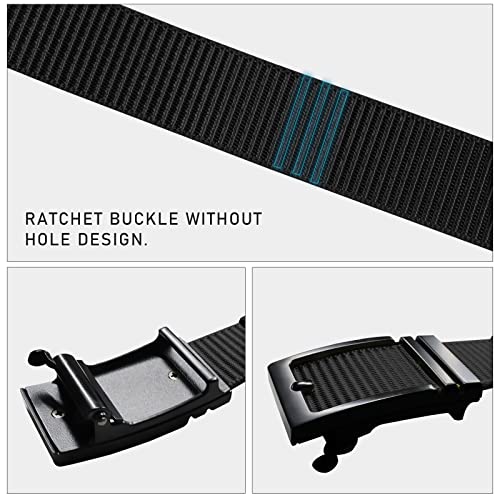 Ratchet Belts for Men Casual Nylon Tactical Belt with Automatic Slide Buckle, Adjustable Trim to Fit2