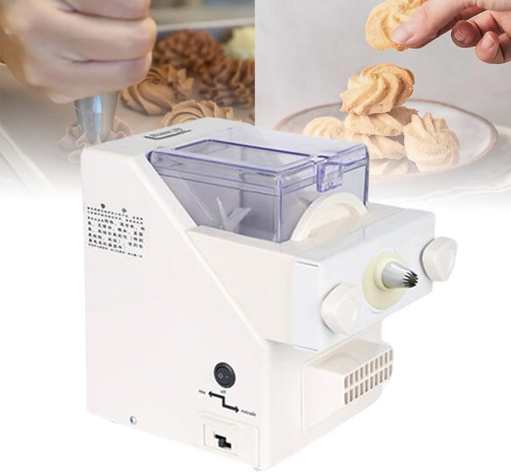 180w Electric Cookie Press Biscuit Maker,Automatic Cookies Making Machine,Easy Handling,8 Replaceable Nozzles,50-60 RPM/Min Speed,for DIY Baking Biscuit,for Dessert Shop