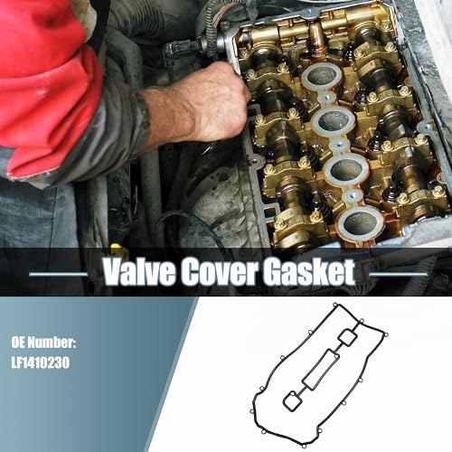 Image of uxcell Engine Valve Cover Gaskets Vehicle Specific for Mazda 6 2002-2007 No.LF1410230 Black Rubber