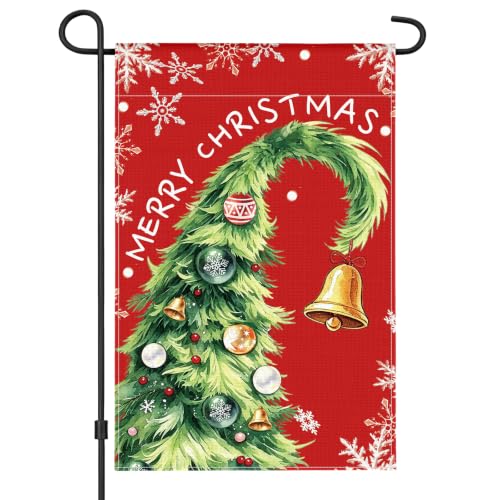 AhfuLife drapeau jardin sapin Noël 12x18 pouces