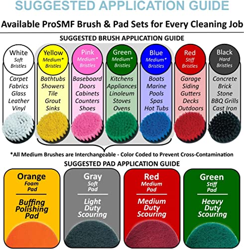 Prosmf Drill Brush Attachment Set - Ultimate All Purpose Cleaning - Power Scrubber Cleaning Brush - Bathroom - Kitchen - Drill Brush Kit Car Detailing - Rims - Automotive - Scrub Pads & Sponge #TOP5