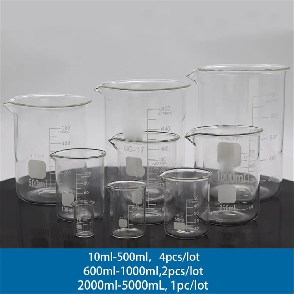 Attrezzature e forniture di laboratorio 4 pezzi/lotto Laboratorio 10ml-500ml Becher in vetro Tazza di misurazione Attrezzatura da laboratorio