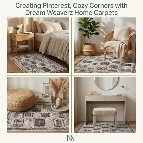 Image of Dream Weaverz Anti Slip Rectangular Carpet for Living Room & Hall | Silk | Flat Woven Soft Washable Floor Mat for Home, Bedroom Floor & Kitchen | Durable Anti Skid Rug for Daily Use (3 X 5) feet