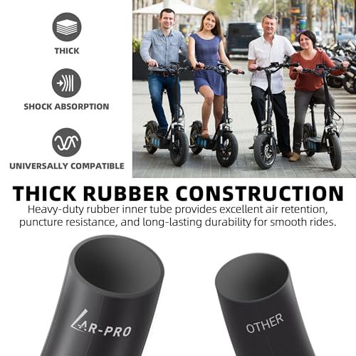 Image of AR-PRO 12.5 x 2.5 /2.75 /3.0 Scooter Inner Tubes with TR87 Angled Valve Stems - Heavy-Duty Tubes Compatible with Razor Pocket Mod, MX350, MX400, Schwinn GT, Currie, and Mini Dirt Bikes (2-Pack)