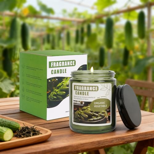 Candle Gifts for Women, Scented Candles Gifts for Friends, Cucumber Patch & Tea Leaf Harmony Candle Set, 7oz Soy Wax with Greeting Card and a Gift Bag for Birthdays, Christmas, Yoga, Bath...