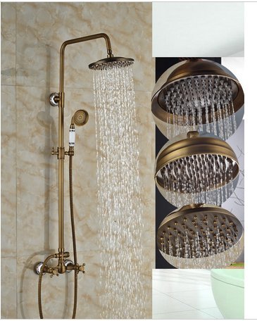 Pomme de douche pluie en laiton antique pour créer une salle de bain relaxante