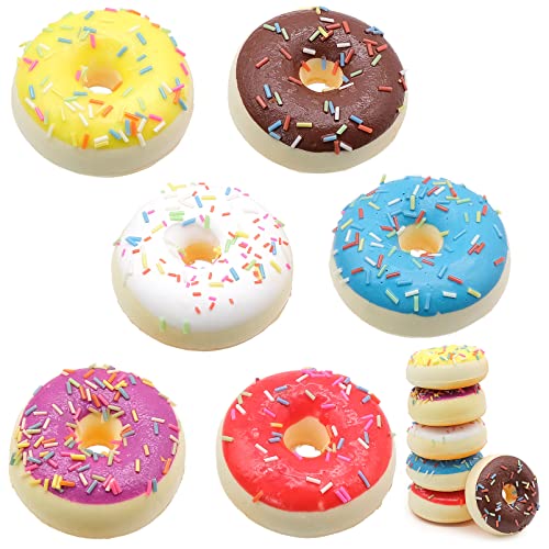 inheming 6 Stück Künstliche Donuts Realistische Fake Donuts Modell,Simulation Gefälschte Donuts,Kuchenspielzeug,Fotografie Requisiten Heimdekoration