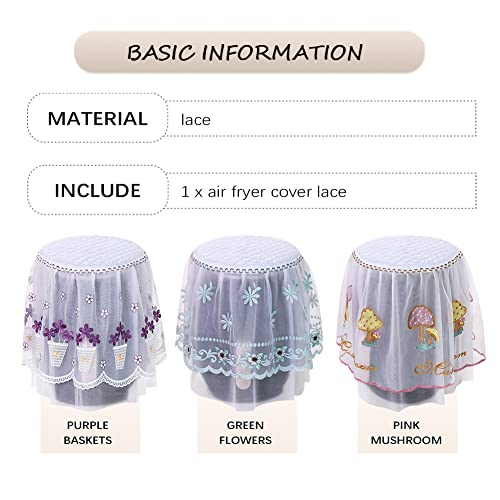 A.b Crew Round Lace Air Fryer Cover Anti-Dust Anti-Dust Air Fryer Cloth Air Fryer Decorative Cover Rice Cooker Cover Electric Cooker Cover Air Fryer Protector For Kitchen And Dining Room Decoration Pink #TOP6