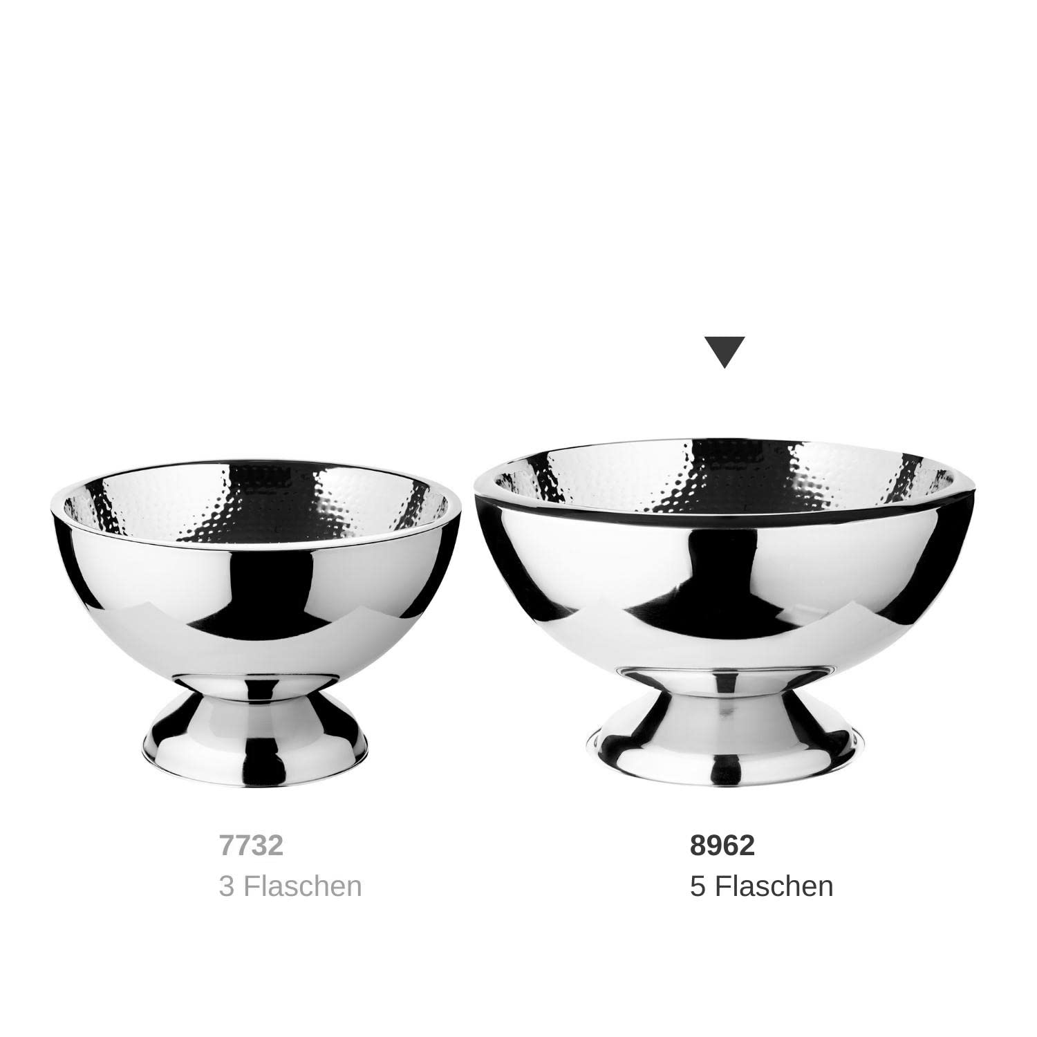 EDZARD Secchiello per champagne Cadiz (Ø 43 cm, H 24 cm), acciaio inox lucido a specchio, a doppia parete, per 5 bottiglie – secchiello per spumante grande, secchiello per bottiglie