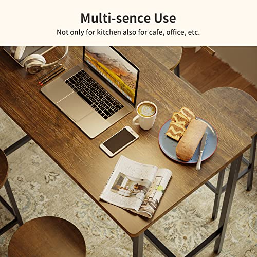 Kitchen Table And Chairs Set For 4, Dining Table Set For 4, 5 Piece Dining Table Set For Kitchen, Dining Room, Breakfast Nook And Home Bar Rustic Brown #TOP6