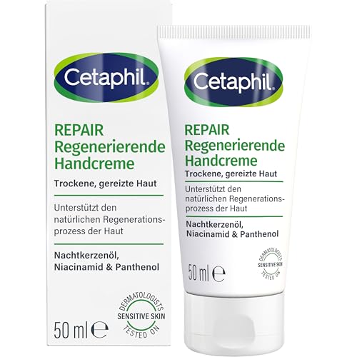 CETAPHIL Repair Regenerierende Handcreme 50ml Für beanspruchte empfindliche und trockene Hände Regeneriert nach belastender Tätigkeit Mit Provitamin B5 Vitamin B3 Verpackung kann variieren