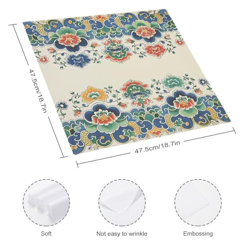 Servilletas de Tela con Bordado Floral 47.5x47.5 cm miniatura 2