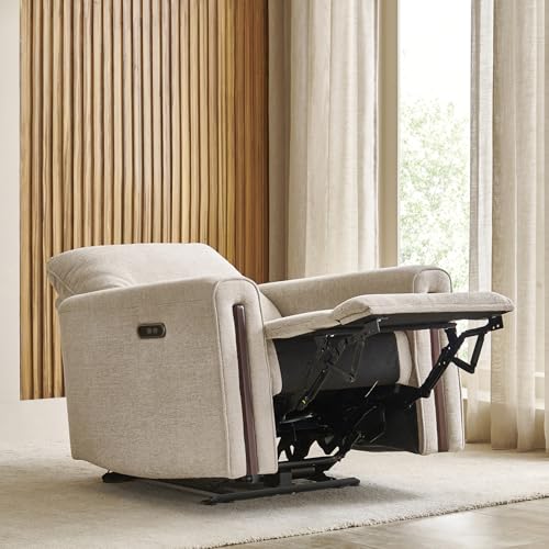 Image of Home Centre | Malinda Fabric 1 Seater Electric Recliners | Recliner Sofa for Living Room | Beige | 1 Year Warranty