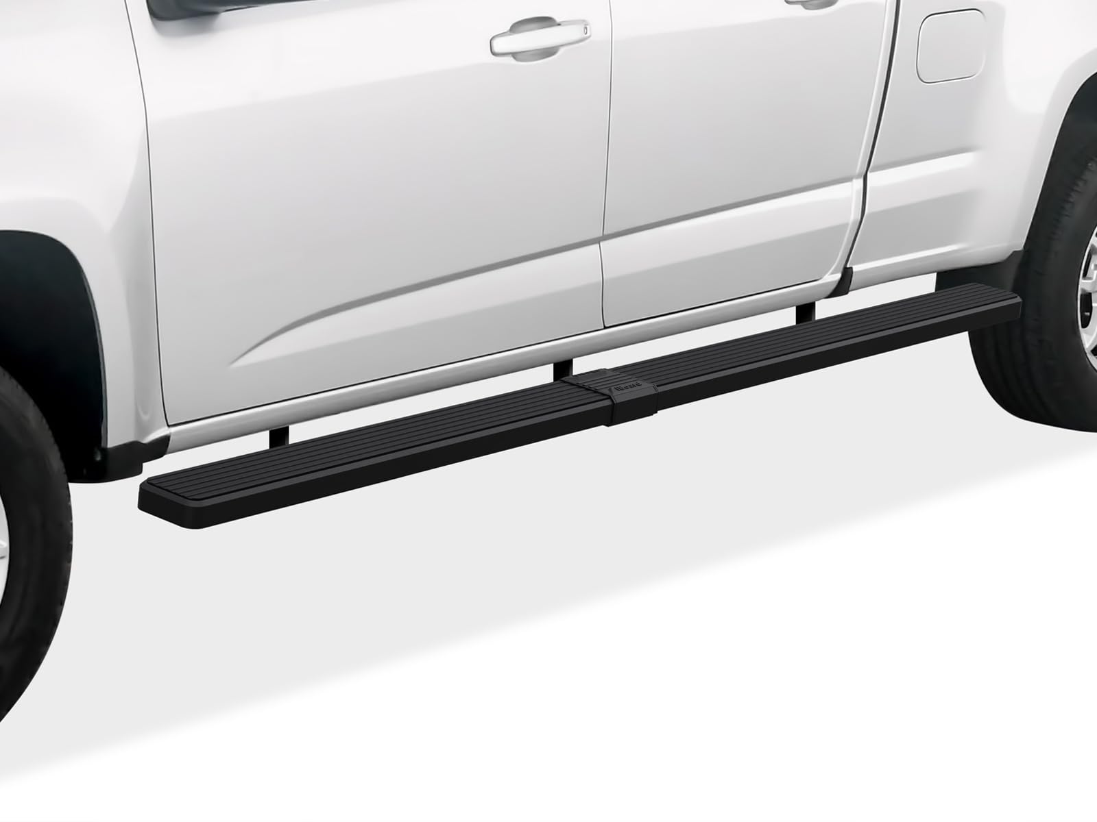 APS (Black Powder Coated 5 inches Wheel to Wheel Stainless Steel Running Boards Nerf Bars Side Steps Compatible with Chevy Colorado GMC Canyon 2015-2025 Crew Cab 6ft Bed