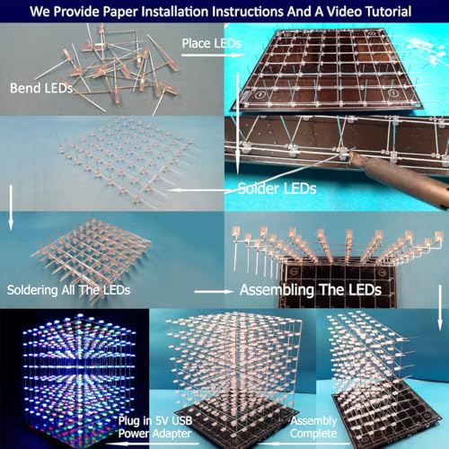 Kit électronique 3D8S cube LED 3D objet déco geek à fabriquer - 3