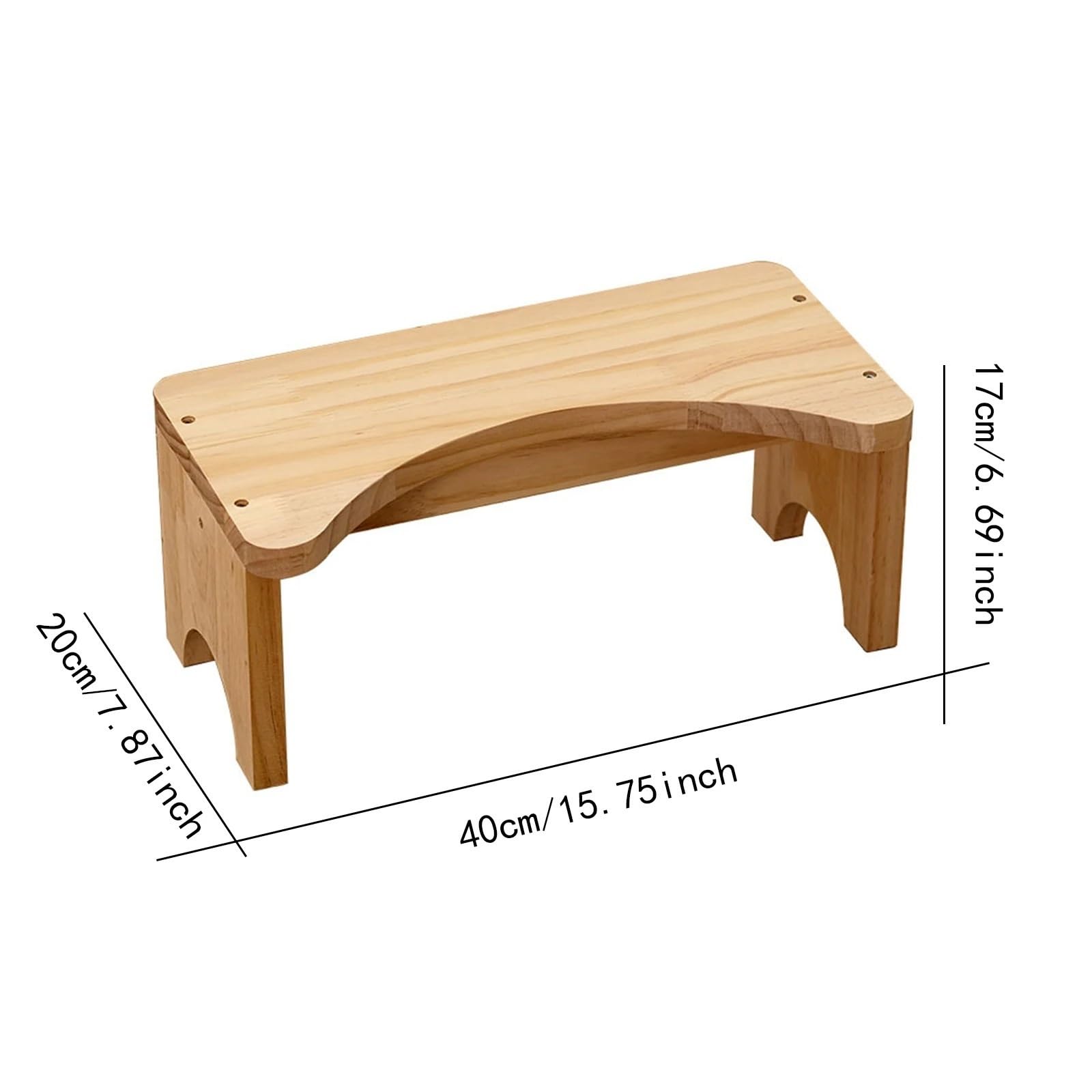 Taburete de Banio Madera Inodoro de Madera Maciza, Taburete baño con escalón, pie en Cuclillas, Mujeres Embarazadas y Ancianos(Log Color)