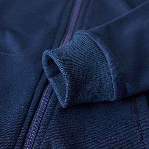 Spring&Gege Youth Solid Full Zipper Hoodies Soft Kids Hooded Sweatshirt For Boys And Girls Size 9-10 Years Navy Blue #TOP5