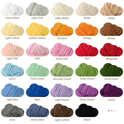Image of Cotton Yarn for Crocheting - 524.9yds / 7.05oz Baby Yarn for Crocheting Soft - 100% Milk Cotton Yarn 5 Ply Crochet Amigurumi Yarn for Crafts&Puzzle /Socks /Hats(4 Brown)