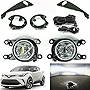 LEDIN Built-in LED Fog Lights Compatible with 2020 2021 Toyota CHR C-HR (OE Style Clear Lens with Bezels, Bracket, Switch, Wires)