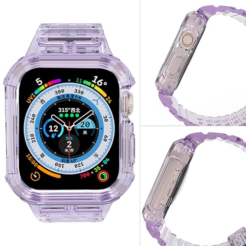 CRIS-BAND Bumper Bands Compatible with Apple Watch Band 45mm 44mm 42mm 41mm 40mm 38mm for Women Men, Water Shock-Proof Strap for iWatch Apple Watch Band with Case for Series 9 8 7 6 SE 5 4 3 2 1