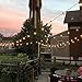 Brightown 38Ft Outdoor String Lights with Remote & 15 Shatterproof LED Bulbs - Waterproof Patio Hanging Lamps for Porch Balcony Bistro Cafe