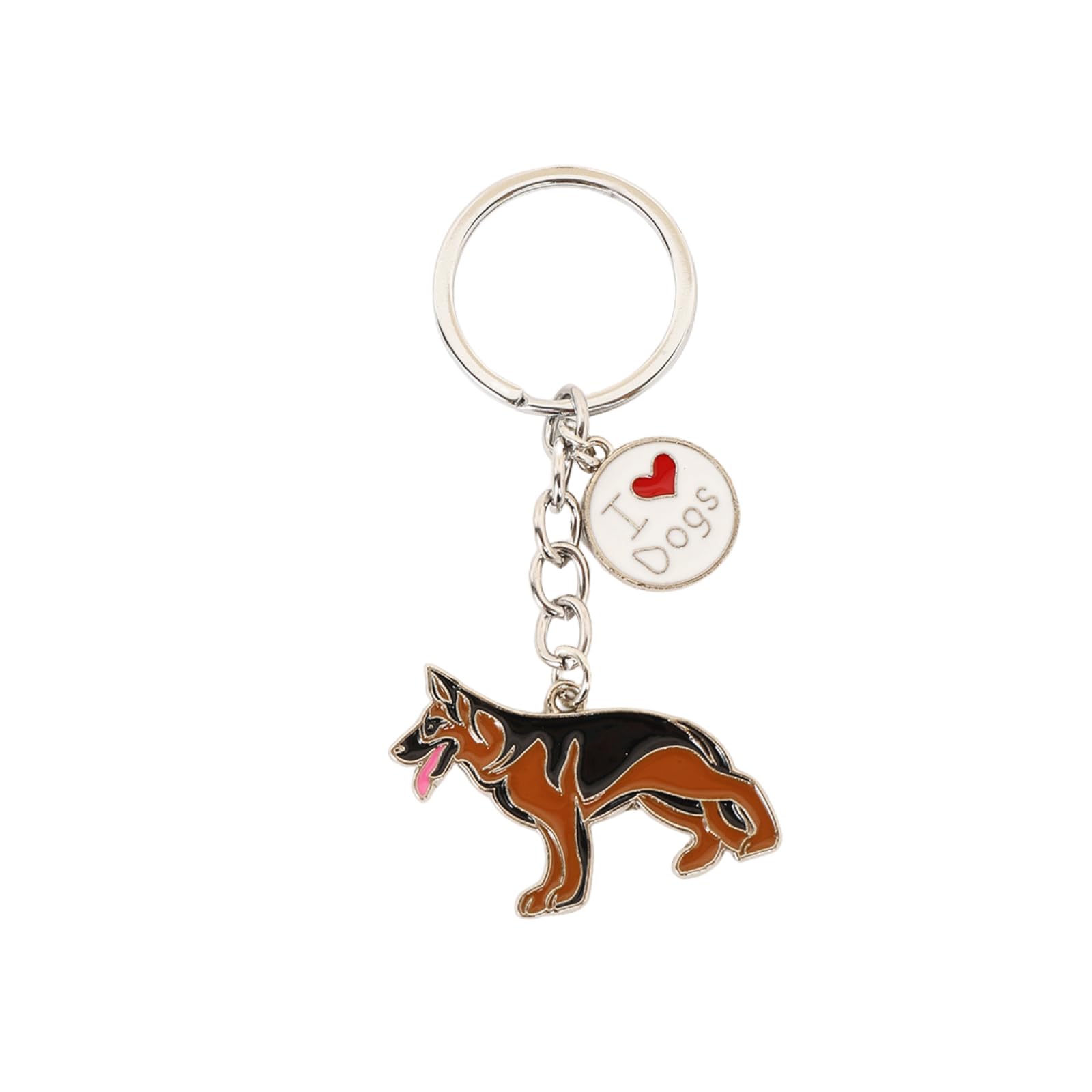 BT Bear Dog Keychain,Dog ID Tag Cute Metal Dog Keychain Keyring Keyfob Bag Charm (German Shepherd Dog)