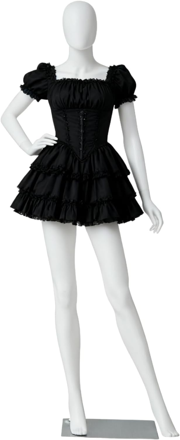 70" Female Mannequin Dress Form Display - Manikin Torso Stand Realistic Full Body Mannequin for Retail Clothing Shops, Halloween Christmas Cosplay, White