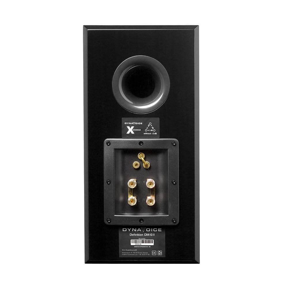 Dynavoice Definition DM-6 II Noir – Enceintes Bibliothèque HiFi Passives 6,5 Pouces Kevlar, 2 Tweeters Ribbon + Soft Dome, Système X-Change, 35-32.000 Hz, 120W, 6 Ohms – Paire.