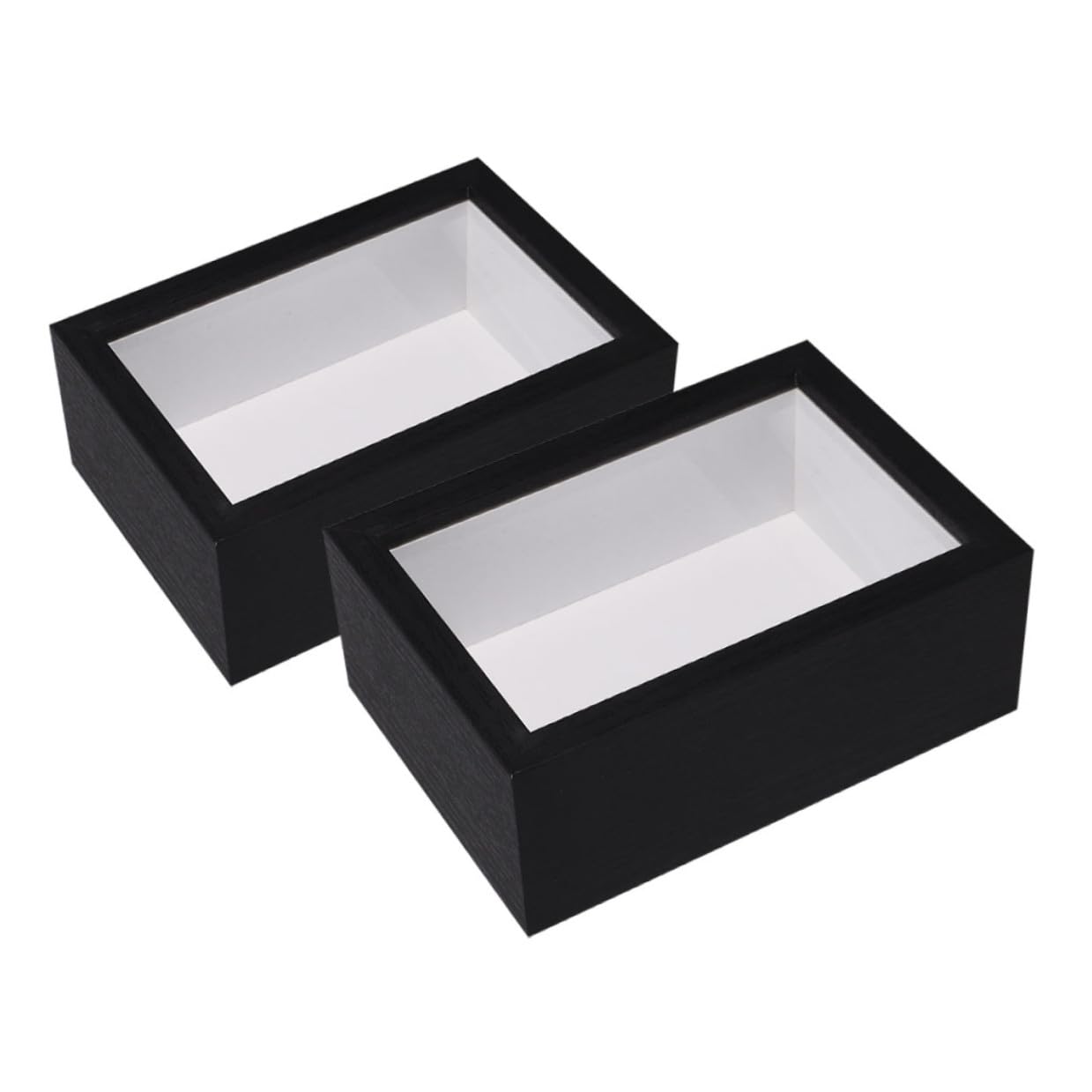 Cadre d'exposition en bois foncé 5 cm MAGICLULU x2 pour vitrine 3D et fleurs séchées
