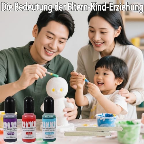 Nurila Farbpigmente für Gießpulver, Pigmente für Gießpulver Beton Gips, 8 Farben Resin Farbe Mit Zwei Rührstäbchen Geliefert für Handwerk, Schmuck, Malerei, Geeignet für Anfänger Und Profis Je 10 Ml