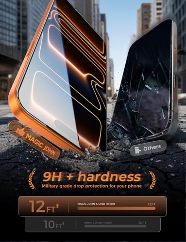 Image of MAGIC JOHN 3rd Gen Upgraded 2 Pack for iPhone 17 Pro Max Screen Protector 6.9 Inch, HD Clear, Shatterproof Tempered Film, Auto Dust-Elimination, Bubble Free, Easy Installation