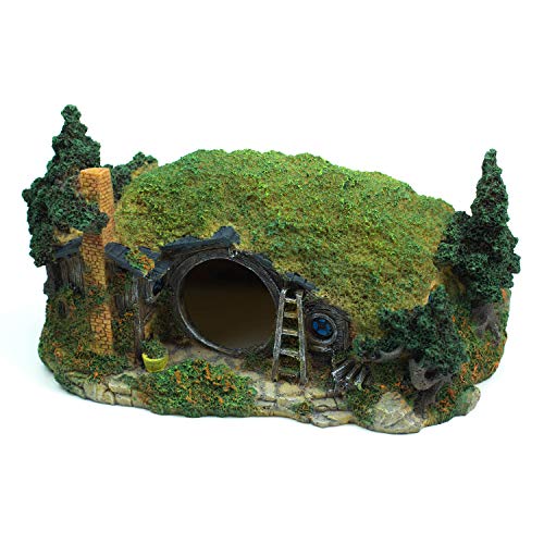 YSLDSNX Aquarium Ornaments Fish Tank Supplies Decorations Landscape Scenery Bookcase Accessories Resin Decor Hobbit Reptile House Big Large Cave Handmade