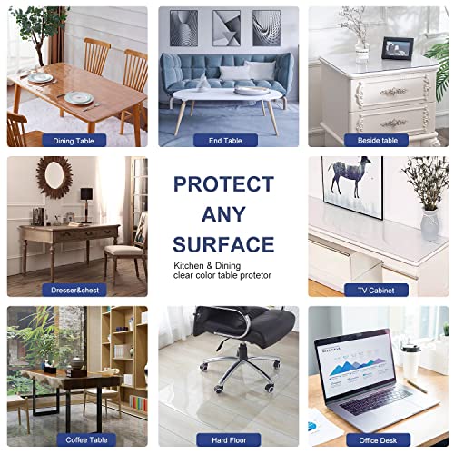 42X96 Inch Table Cover Protector Clear Pvc Tabletop Cloth For Dining Room/Christmas Party/Banquet Table Sreen Protection Table Pad For Kitchen Wood 1.5Mm Thicken Easy Clean Heat Resistant Waterproof #TOP5