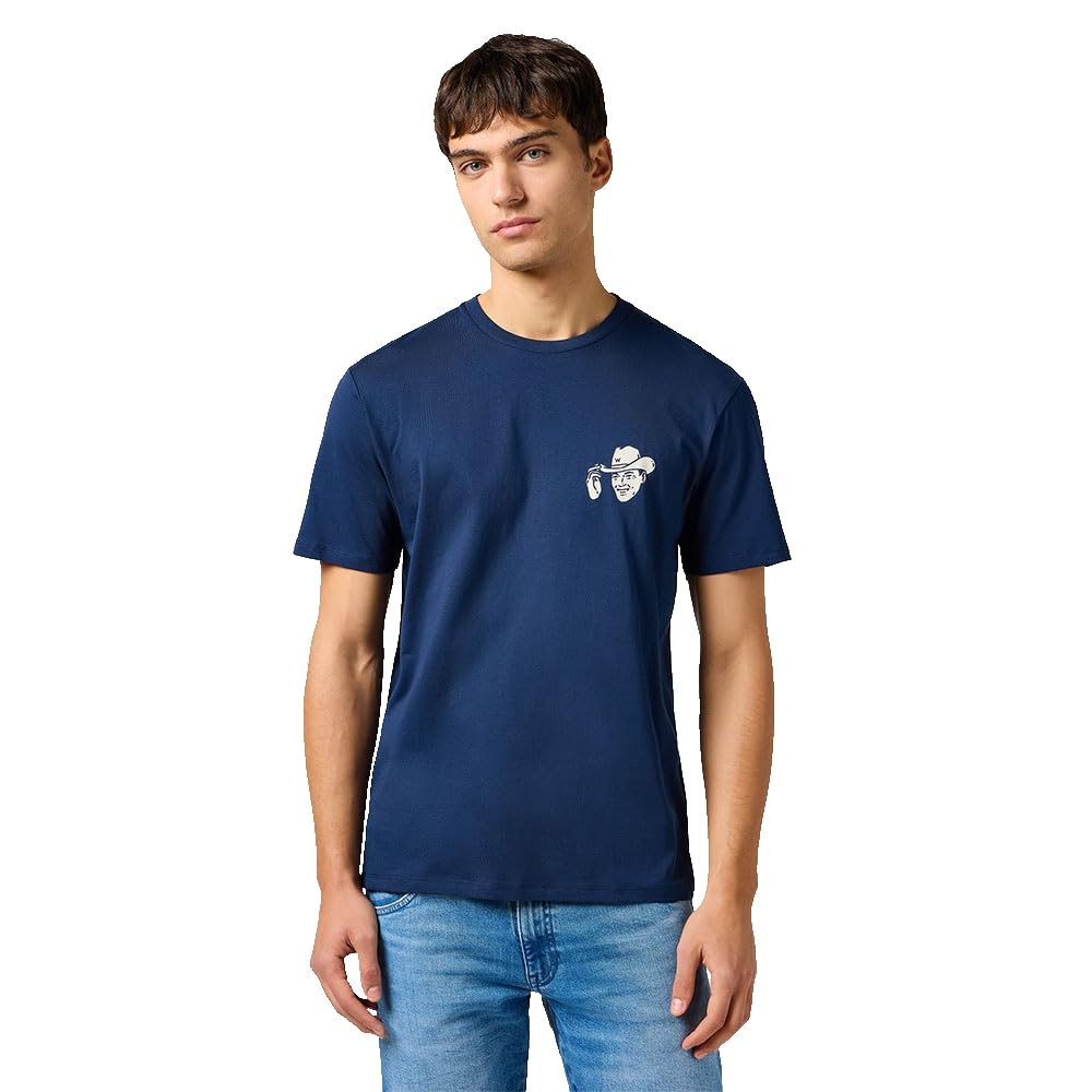 Wrangler Men's Small Graphic Tee T-Shirt, Navy, L