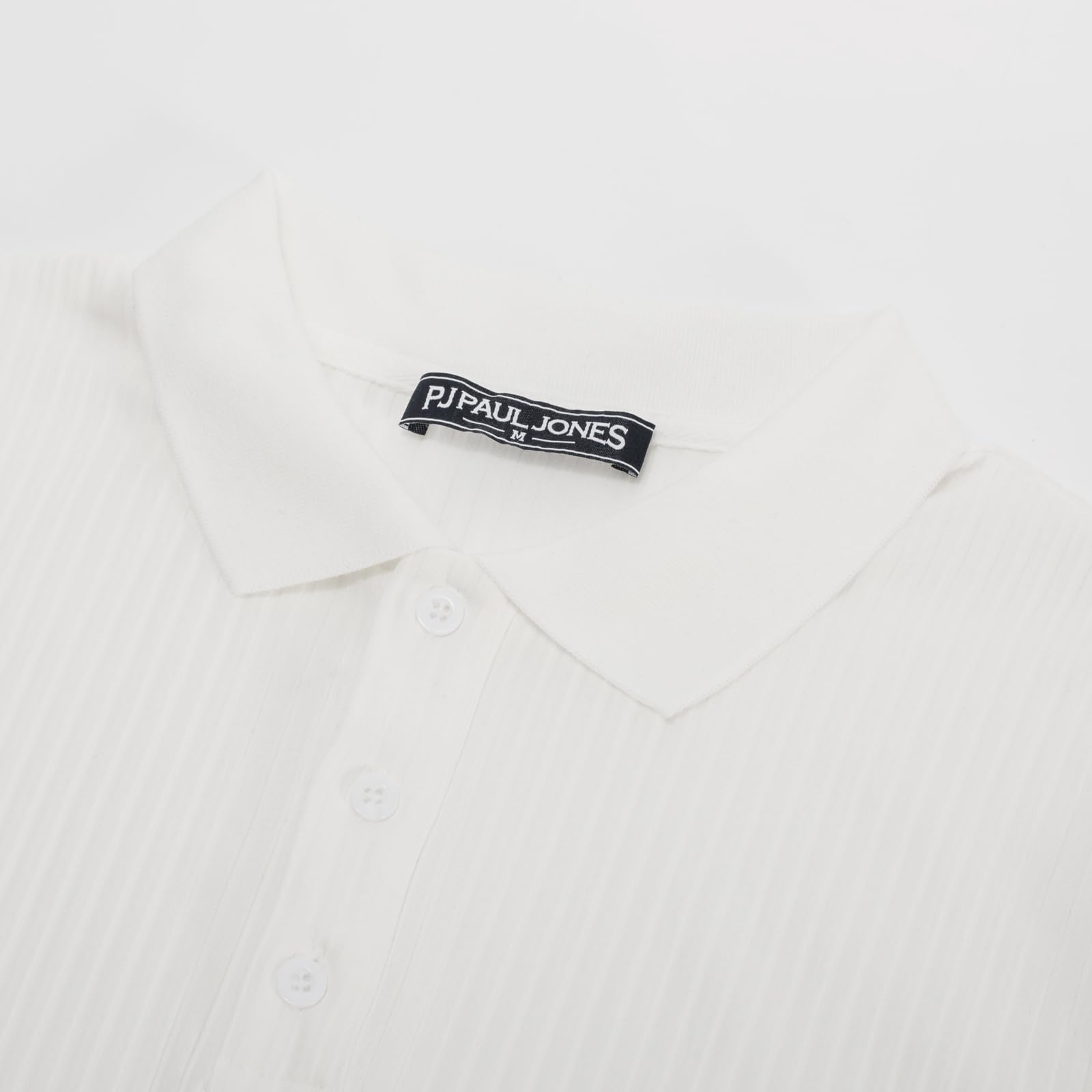 PJ PAUL JONES Polo de manga corta con textura para hombre, casual, sin arrugas, tejido elástico, para golf