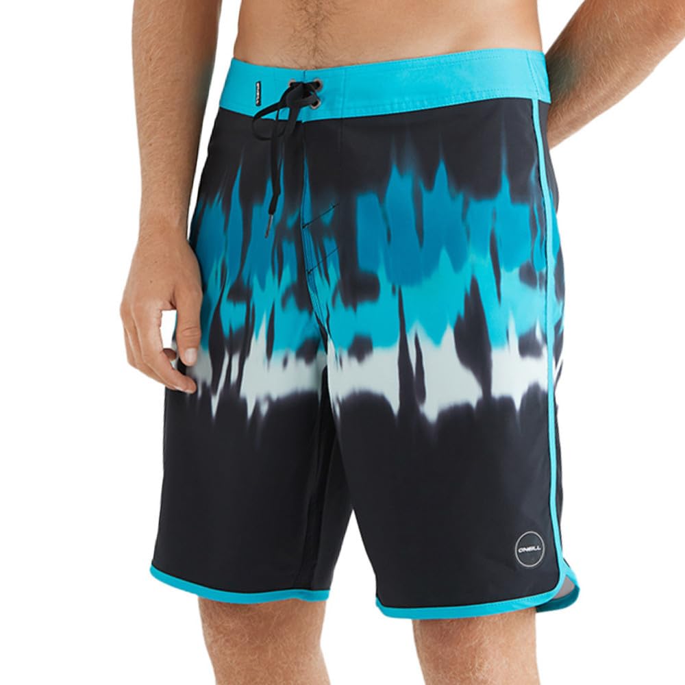 O'Neill Hyperfreak - Pantalón corto de baño, color negro y azul