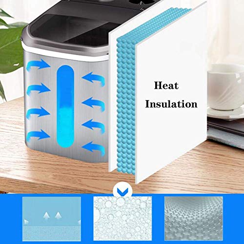 Máquina automática para hacer hielo con pantalla LCD acero inoxidable miniatura 6