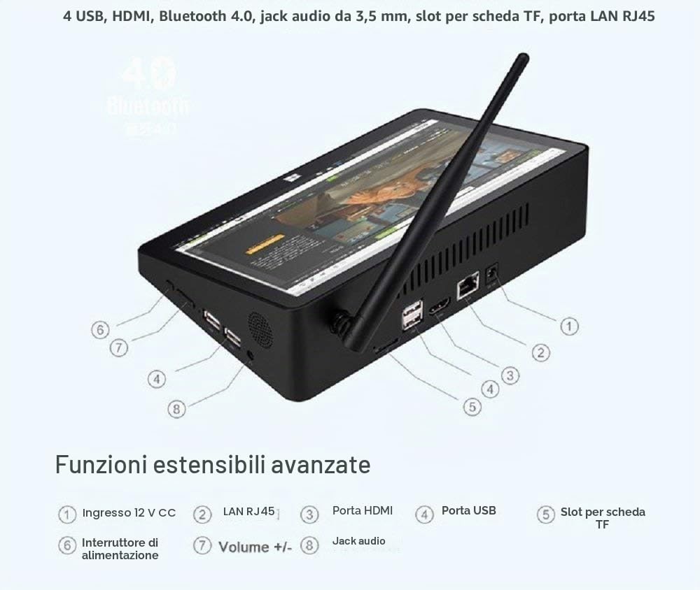 PIPO X9s - Tablet PC con Windows 10, Touchscreen Full HD 8.9", Celeron N4020, RAM 3 GB DDR4, Memoria interna 64 GB, HDMI, Wi-Fi AC, Ethernet, Bluetooth 5.0, 4x USB 3.0, Lettore microSD
