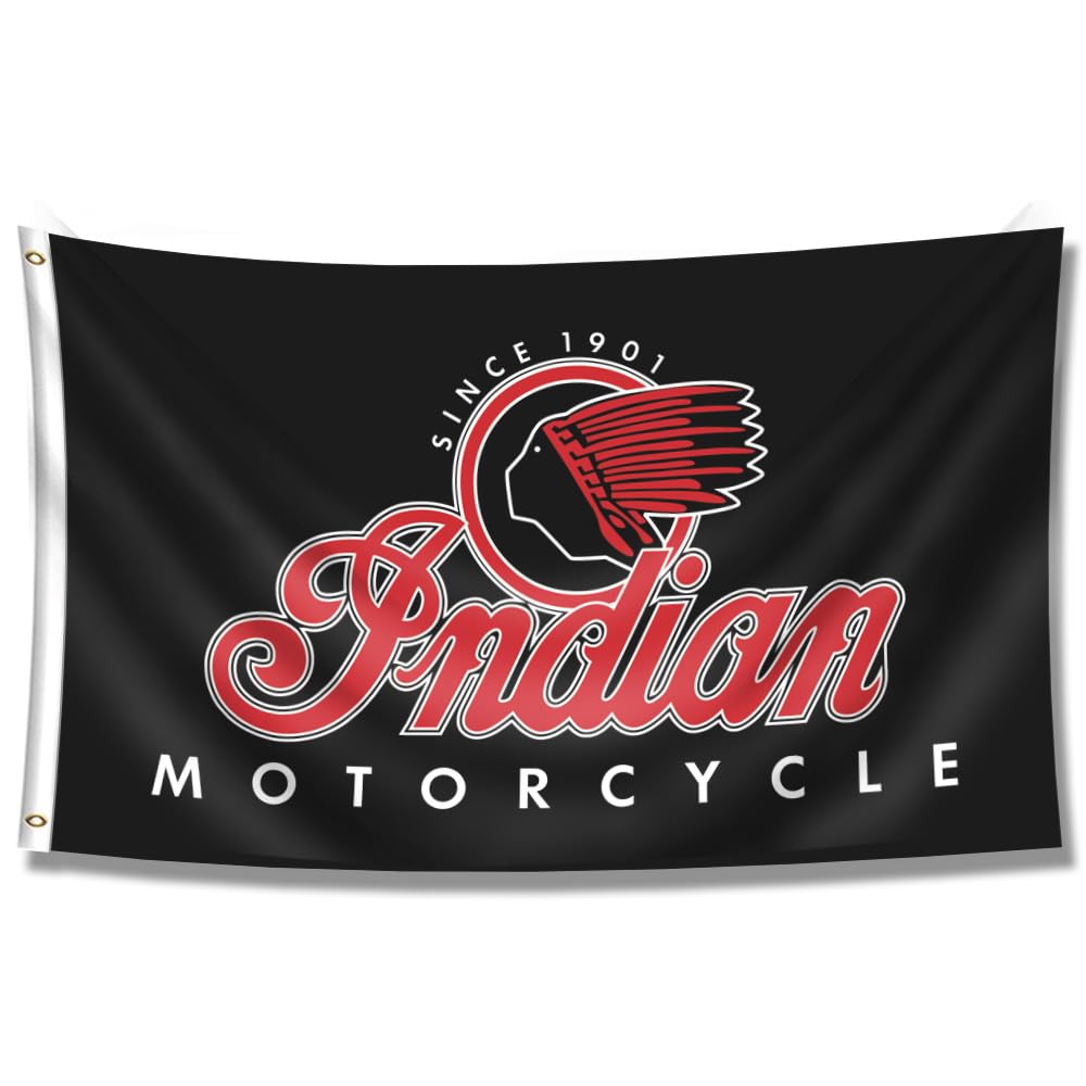 Flag Motorcycle Banner 3x5ft/90 * 150cm (HD Printing, Durable 150D Polyester) for Garage Man Cave with Metal Grommet