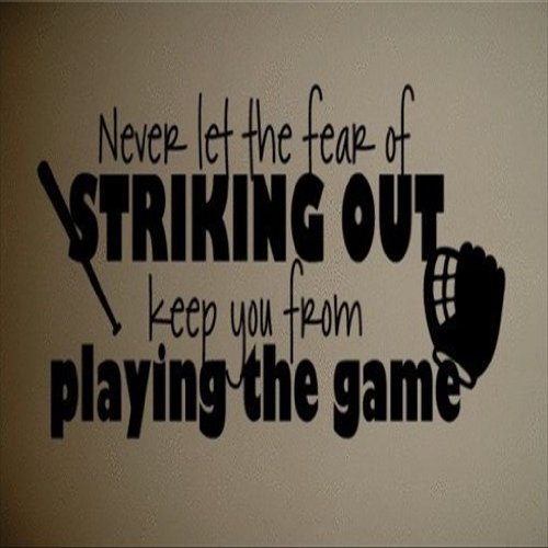 Dailinming PVC Wall Stickers Wall Sticker Decal Quote Vinyl Baseball Softball Wall Quote Kids Art Decal Strike Out 25X58CM
