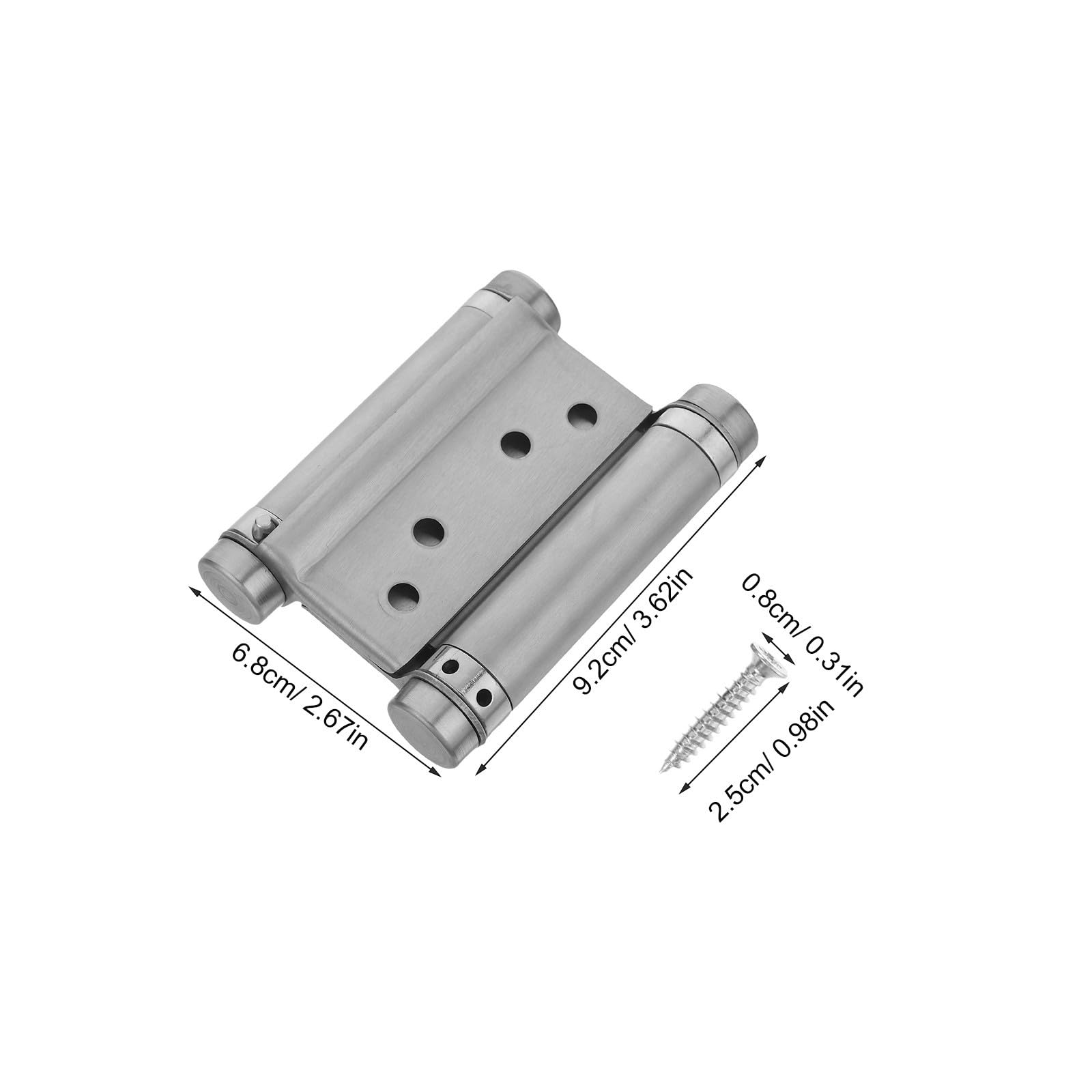 4 Pezzi Cerniere per Porte Doppia Molla in Acciaio Inox Argento